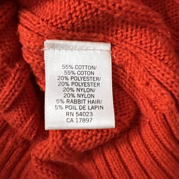 Banana Republic Sweater Womens XS Red Cable Knit Long Sleeve Scoop Neck Pullover - Picture 8 of 12
